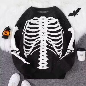 Black and White Skeleton Sweater